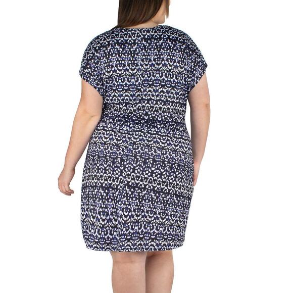 New Nicole Miller Women's Plus Twist Knot Lightweight Mini Dress - Picture 7 of 12